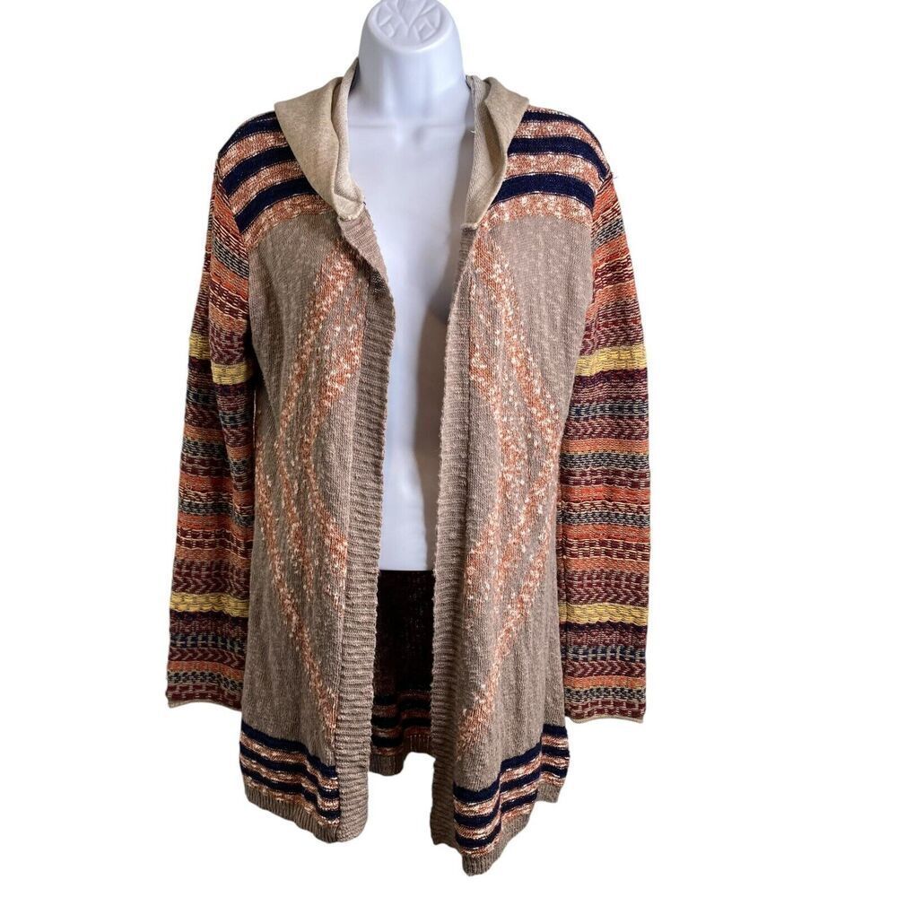 California MoonRise‎ Women's Fall Colors Hoodie Cardigan Size M Slouchy Indie